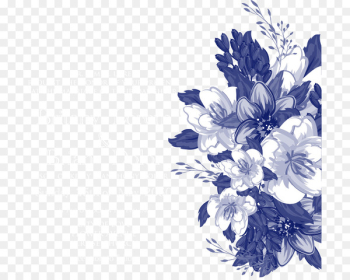 Wedding invitation Floral design Blue Flower - Vector Blue flowers wedding invitations 