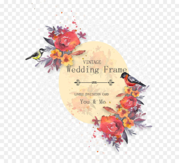 Wedding invitation Flower - Vector watercolor flowers wedding invitation poster 