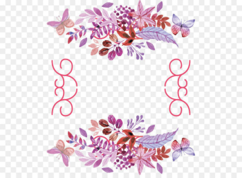 Wedding invitation Flower Vintage clothing - Vector Hand-painted flowers border 