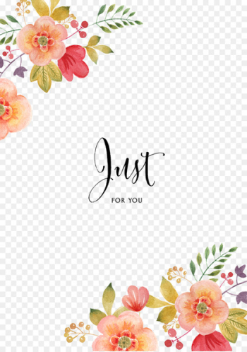 Wedding invitation Flower Watercolor painting - Decorative border pattern 