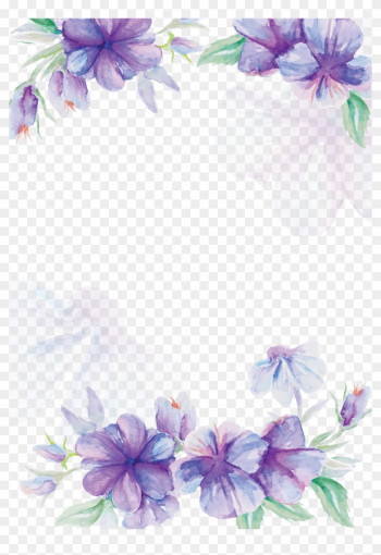 Wedding Invitation Flower Watercolor Painting Purple - Purple And Blue Flowers Png