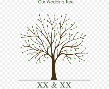 Wedding invitation Guestbook Tree Fingerprint - Wedding tree vector 