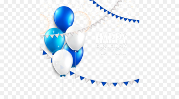 Wedding invitation Light Balloon Birthday Greeting card - Beautiful blue and white balloons birthday card vector 