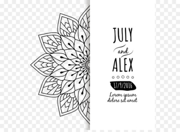Wedding invitation Mandala Euclidean vector - Wedding Invitation Vector flower mandala 
