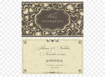Wedding invitation Marriage Pattern - Gold heart-shaped pattern 