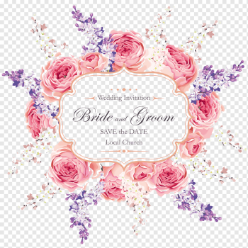 Wedding invitation, Pattern Wedding Greeting Cards, pink floral Wedding Invitation template, flower Arranging, text, heart png