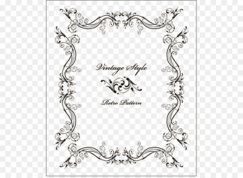 Wedding invitation Picture frame Ornament Vintage clothing - Hand painted black frame png picture 