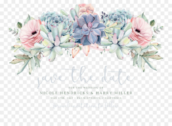 Wedding invitation Save the date Greeting & Note Cards Flower bouquet - suculent 