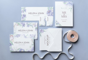 Wedding invitation set with card | Free PSD Mockup - rawpixel