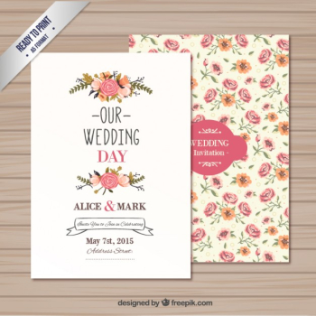 Wedding invitation template Free Vector Wedding invitation template Free Vector