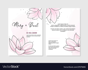 wedding invitation two sides with tender pink