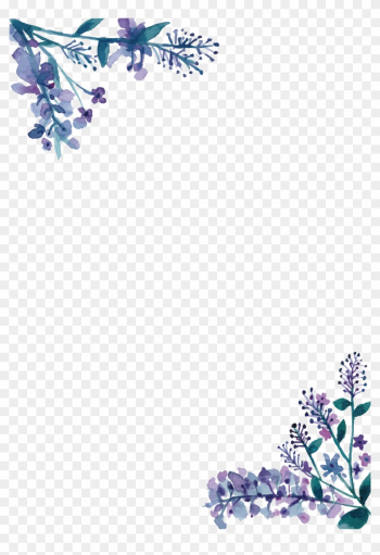 Wedding Invitation Watercolor Painting - Transparent Lavender Flower Border