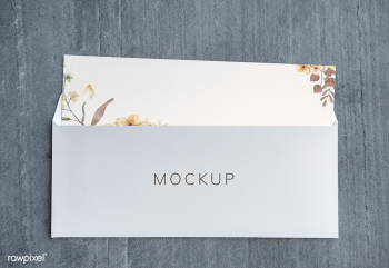 Wedding invitation with envelope mockup | Free stock psd mockup - 531994
