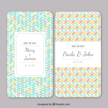 Wedding invitation with geometric pattern Wedding invitation with geometric pattern