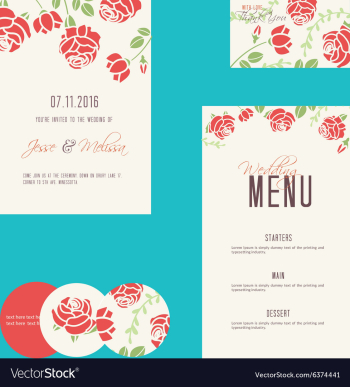 Wedding invitations template vector image Wedding invitations template vector image