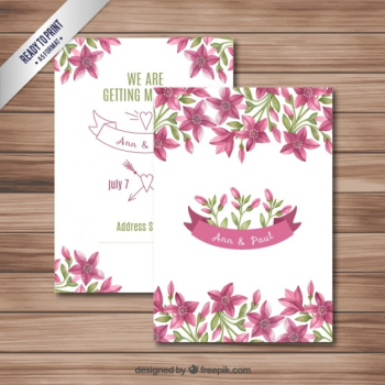 Wedding invitations with flowers Wedding invitations with flowers