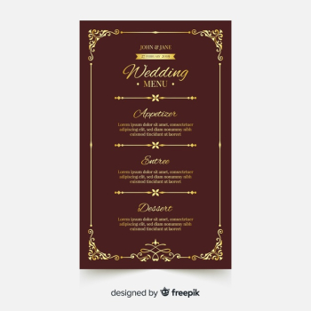 Wedding menu template Wedding menu template