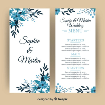 Wedding menu template Wedding menu template