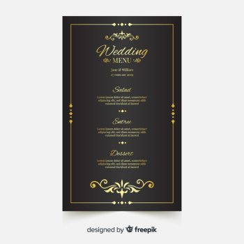 Wedding menu template Free Vector Wedding menu template Free Vector