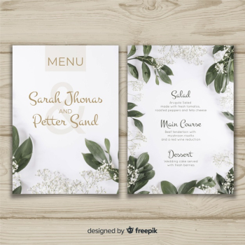 Wedding menu template Free Vector Wedding menu template Free Vector