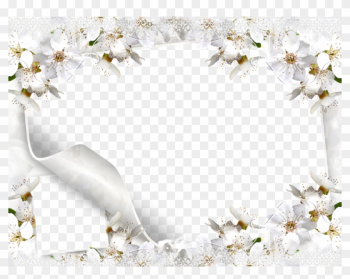 Wedding Microsoft Powerpoint Wallpaper - White Flower Frame Png