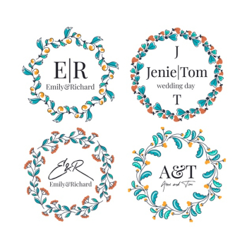 Wedding monogram collection Free Vector