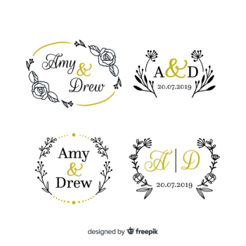 Wedding monogram logo templates collection Free Vector Wedding monogram logo templates collection Free Vector