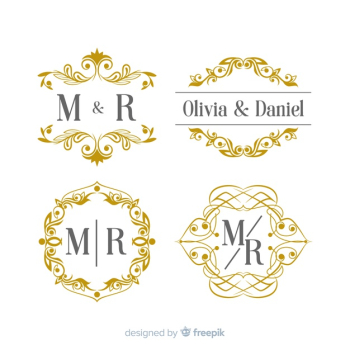 Wedding monogram logo templates collection Free Vector Wedding monogram logo templates collection Free Vector