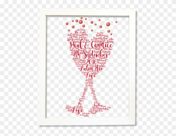Wedding Personalised Word Art Framed - Motif Wedding Personalised Word Art Framed - Motif
