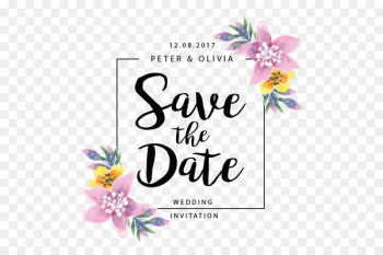 Wedding Save the date - Flowers border Wedding Save the date - Flowers border