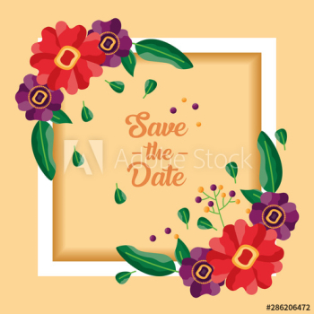 wedding save the date flowers card wedding save the date flowers card