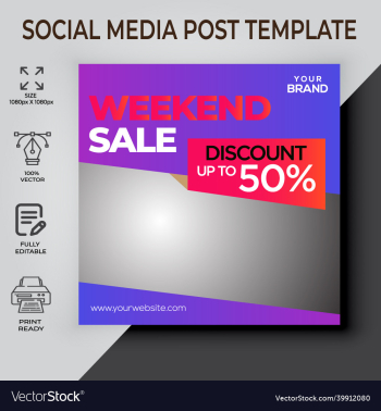 weekend sale social media post template design weekend sale social media post template design