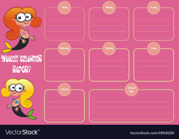 Weekly calendar report vector image Weekly calendar report vector image