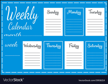 Weekly calendar report vector image Weekly calendar report vector image