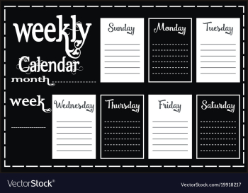 Weekly calendar report vector image Weekly calendar report vector image