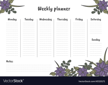 weekly planner template design