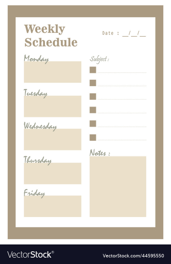 weekly schedule template weekly schedule template