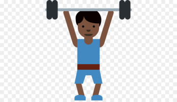 Weight training Olympic weightlifting Emoji Dark skin Human skin color -  