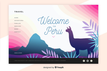 Welcome to peru landing page template Free Vector Welcome to peru landing page template Free Vector