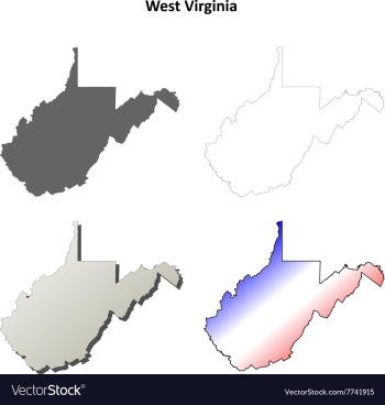 West Virginia outline map set vector image West Virginia outline map set vector image
