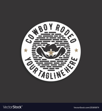 Western cowboy emblem or stamp logo design vector image Western cowboy emblem or stamp logo design vector image