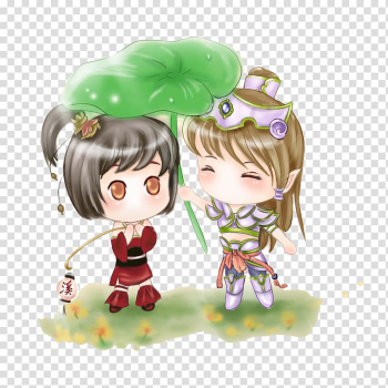 Westward Journey Online II Fantasy Westward Journey Cartoon Q-version Avatar, Westward Journey, 2Q version, night stream spirit and Wu Zun God transparent background PNG clipart