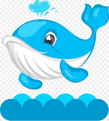 Whale Cartoon Royalty-free Clip art - Hand-painted cartoon whale 