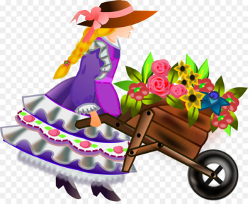 Wheelbarrow Flower Floristry Clip art - blush floral 