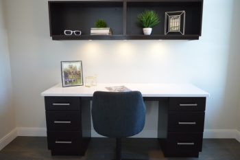 White and Black Wooden Pedestal Desk White and Black Wooden Pedestal Desk