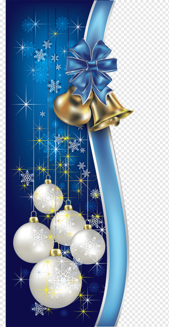 white and blue Christmas baubles, Santa Claus Holiday Christmas tree New Year, Christmas blue decorative borders, border, frame, blue png