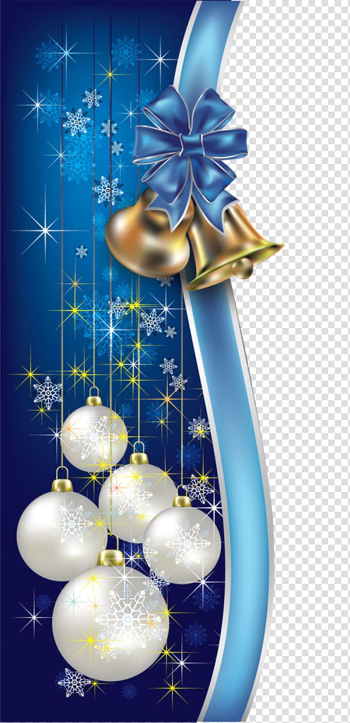 White and blue Christmas baubles , Santa Claus Holiday Christmas tree New Year, Christmas blue decorative borders transparent background PNG clipart