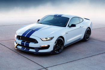 white and blue Ford Mustang white and blue Ford Mustang