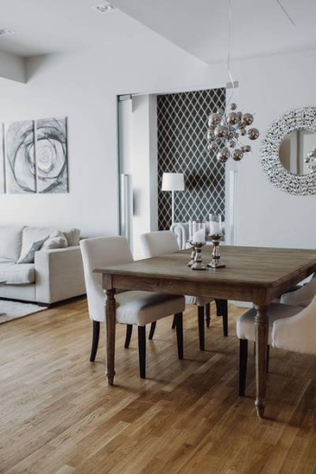 White and bright interior of a designer living room White and bright interior of a designer living room