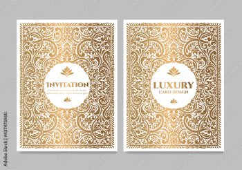 White and gold abstract greeting card design. Luxury vector ornament template. Great for invitation, flyer, menu, brochure, postcard, background, wallpaper, decoration, packaging or any desired idea.